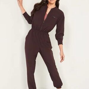 Old Navy StretchTech Zip Bomber Jumpsuit Small